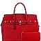 Padlock Accent Leatherette 2Way Bag Set