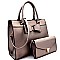 Bow Accent 2 in 1 Structured Satchel Crossbody SET MH-LI7034