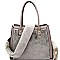 Faux-Fur Strap Accent Satchel Wallet SET MH-[S]LJL0031W