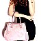 Faux-Fur Strap Accent Satchel Wallet SET MH-[S]LJL0031W