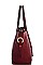 V METAL ACCENT High Quality Faux Leather Tote