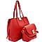 LJQ020-LP Turn-Lock Accent 2 in 1 Tote SET with Cross Body