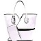 LJX001-LP Zipper Accent Large Tote with Leashed Pouch