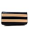 Stripe Double Zipper 2 Tone Wallet