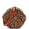 ROUND SNAKE PRINT CROSS BODY