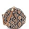 ROUND SNAKE PRINT CROSS BODY