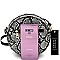 ROUND SNAKE PRINT CROSS BODY