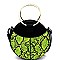 Neon Snake Print Round Satchel