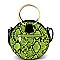 Neon Snake Print Round Satchel