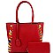 Chic Scarf Whip Stitched 2-Way Wing Satchel Wallet SET MH-LMS0751