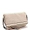 Trendy Perforated Fold-over Flap 3-Way Clutch Cross Body JY-LMS094