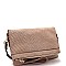 Trendy Perforated Fold-over Flap 3-Way Clutch Cross Body JY-LMS094