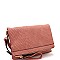 Trendy Perforated Fold-over Flap 3-Way Clutch Cross Body JY-LMS094