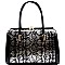 LOL009-LP Python Print Patent Jewel-Top Satchel