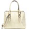 LP047-LP Laser-cut Accent Belted Strap Satchel