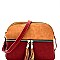 Multi-Compartment Two-Tone Crossbody Messenger