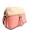 Multi-Compartment Two-Tone Crossbody Messenger