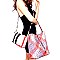 LP062P-LP Multi-Color Woven Print 2 in 1 Hobo with Plaid Print Crossbody