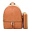 Multi Compartment Backpack SET with Double Zipper Wallet