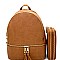 Multi Compartment Backpack SET with Double Zipper Wallet