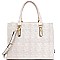 LQ057-LP Hardware Accent Textured 3 Compartment Satchel