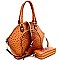 Ostrich Embossed Satchel Wallet SET MH-LQ1192W