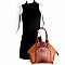 Ostrich Embossed Satchel Wallet SET MH-LQ1192W