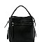 Stylish Front Zipper Pocket 2-Way Medium Satchel Stone MH-LQ133