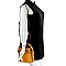 Stylish Front Zipper Pocket 2-Way Medium Satchel Stone MH-LQ133