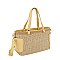 Straw Side Pocket Tote Bag