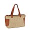 Straw Side Pocket Tote Bag