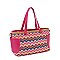 Straw Side Pocket Tote Bag