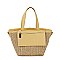 Straw Front Pocket Tote Bag