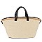 Straw Top Handle Tote Bag