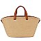 Straw Top Handle Tote Bag