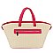 Straw Top Handle Tote Bag