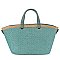 Straw Top Handle Tote Bag