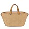 Straw Top Handle Tote Bag