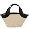 Straw Top Handle Satchel Tote Bag