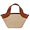 Straw Top Handle Satchel Tote Bag