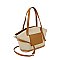 Straw Frong Pocket Satchel Tote Bag