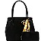Stylish Scarf Accent 2-Way Satchel Wallet SET MH-LQF0031W
