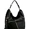 Fashionable Tassel Accent Studded Laser-Cut Detail Hobo MH-LQF009