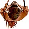 Fashionable Tassel Accent Studded Laser-Cut Detail Hobo MH-LQF009