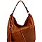 Fashionable Tassel Accent Studded Laser-Cut Detail Hobo MH-LQF009
