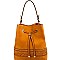 Chic Braid Accent Drawstring 2-Way Bucket Hobo