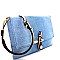 LR029D-LP Denim Knot Accent Classy Flap Cross Body