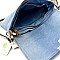 LR029D-LP Denim Knot Accent Classy Flap Cross Body