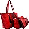 [S]LR059O-LP Ostrich Embossed 3 in 1 Shopper Tote SET with Clutch