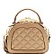 QUILTED STUD ACCENTED SATCHEL